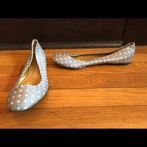 J.Crew ballet flats Italy silver polka dots 8.5